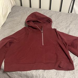 Maroon Lululemon Scuba oversized half zip hoodie